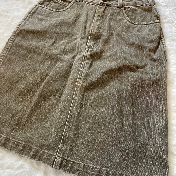 Vintage Straight High Rise Back Slit Jean Denim Womens Knee Length Skirt 6 - Picture 5 of 8